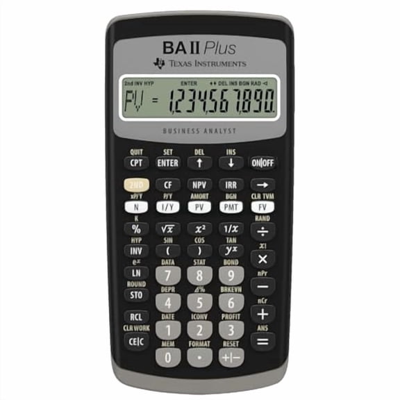 Texas Instruments BAII Plus Financial Calculator, Black