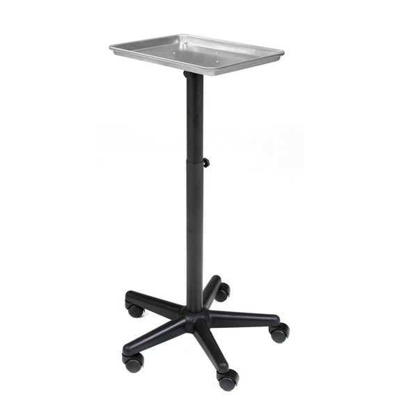 BAILEY Silver Rolling Salon Service Tray, Hair Coloring Tray with Adjustable height, Ideal for Salon, Spa, Beauty, Tattoo Studio