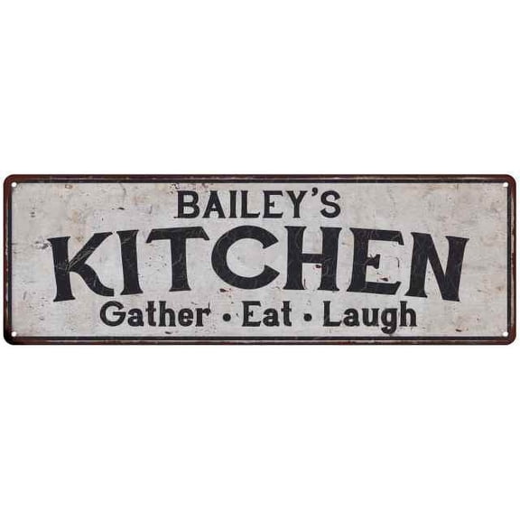 BAILEY's Kitchen Gift Rustic Chic Decor Gift 6x18 Sign 206180051386
