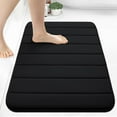 thumbnail image 1 of BAILU Memory Foam Bath Mat 36x24, Ultra Soft and Absorbent Bathroom Rugs, Non-Slip, Machine Wash Dry, Thick Bath Rug Carpet for Bathroom Floor, Sink and Shower, Black, 1 of 5