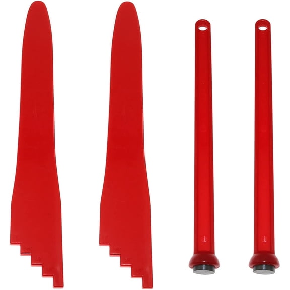 4pcs Canning Kit - 2pcs Bubble Popper Remover and Jar Lid Lifter Magnetic for Tools, Red