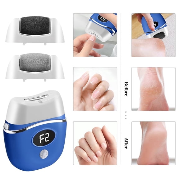 FlareMore 2-in-1 Electric Nail Clipper & Foot Grinder,Automatic Nail Trimmer and Rechargeable Nail Cutter,Pedicure Polishing Tool with 2 Grinding Heads,Callus Remover & Electric Foot File Exfoliator