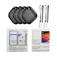thumbnail image 1 of BAISEMAIN 4 Pack Dual System Bluetooth Key Finder & Wallet Tracker – Works with iOS & Android,Smart Item Locator with Sound Alert,Long Battery Life,Slim Square Design Luggage Locator,Black, 1 of 8
