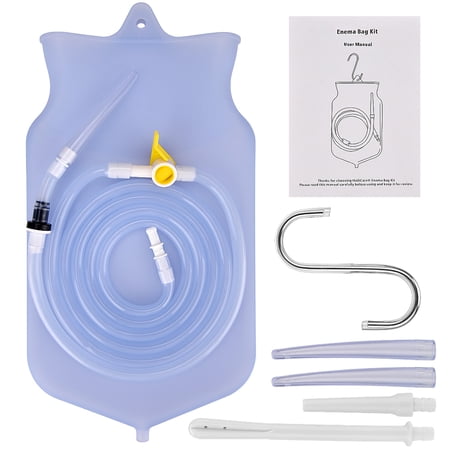 BAISEMAIN Enemas for Colon Cleanse for Women, 2L Large Silicone Enema Bag Kit for Men - Clear Colonic Home Cleaning Kit, Home Coffee and Water Douche Bag with 4.92ft Long Tube