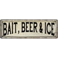 thumbnail image 1 of BAIT, BEER & ICE Farmhouse Style Wood Look Sign Gift 6x18 Metal Decor 206180028083, 1 of 1