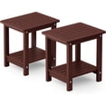thumbnail image 1 of BAIVAKON Outdoor Side Table for Patio: 16" HIPS Weather - Resistant BAIVAKON Tables Set of 2 - Small Square End Tables for Backyard Pool Porch Balcony - Indoor Outdoor Double Layer Table Grey, 1 of 6