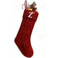 thumbnail image 1 of BAIYI SHOP Personalized Christmas Stockings with Initials, 18 Inches Large Embroidered Monogrammed Cable Knit Christmas Stocking for Family, Xmas Holiday Party Gifts & Decoration for Fireplace-Red, 1 of 1