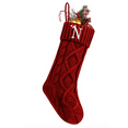 thumbnail image 1 of BAIYI SHOP Personalized Christmas Stockings with Initials, 18 Inches Large Embroidered Monogrammed Cable Knit Christmas Stocking for Family, Xmas Holiday Party Gifts & Decoration for Fireplace-Red, 1 of 1