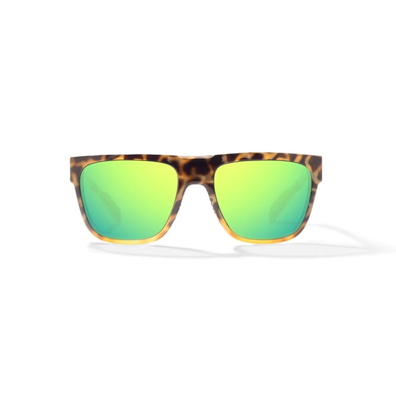 BAJIO Caballo XL Fit Sunglasses - Green Mirror PC Lens, Brown Turtle Gloss Frame