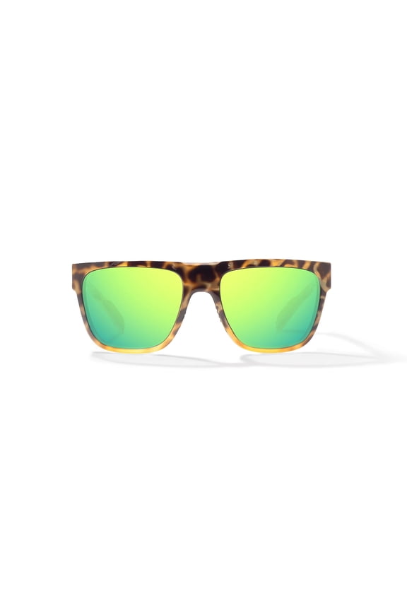 Caballo XL Fit Sunglasses - Green Mirror PC Lens, Brown Turtle Gloss Frame