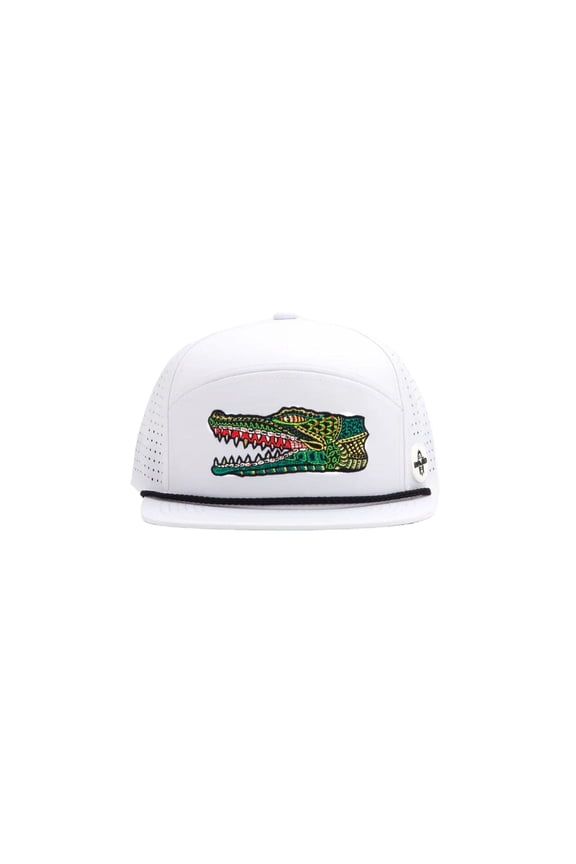 Gator Head Performance Flat Brim Hat - White,White One Size
