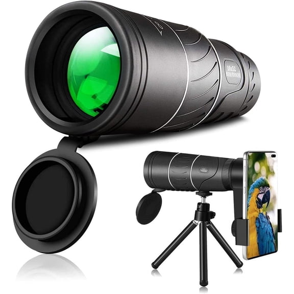 BAK-4 Prism 16X52 Monocular Telescope, Compact Telescope, High Powered Mini Pocket Monoscope, HD Handheld Monocular Scope for Adults Gifts, Designed for Bird Watching, Hiking, Hunting, Black