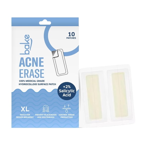 BAKE 2% Salicylic Acid Hydrocolloid Acne Absorbing (10 Patches) Surface Patch XL Pimple Patches