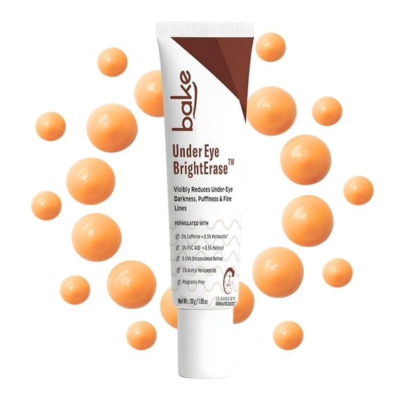 BAKE Under Eye BrightErase Cream | 2% Caffeine + Vitamin C + 0.15% Encapsulated Retinol | Hydrating Eye Cream for Men & Women  30g