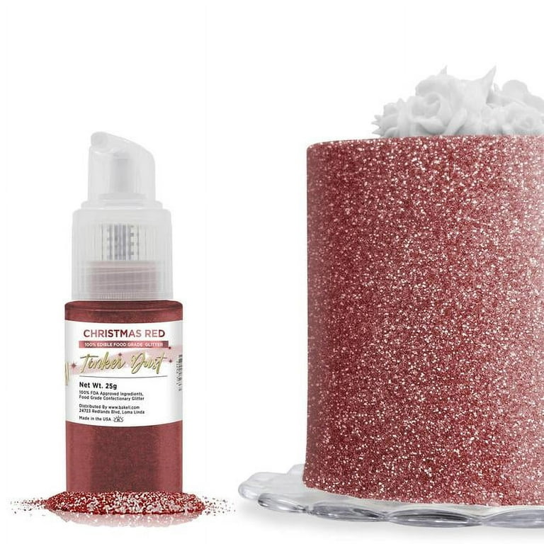 BAKELL Christmas Red Edible Glitter Spray Pump, (25g), TINKER DUST Edible  Glitter, KOSHER Certified, 100% Edible Glitter