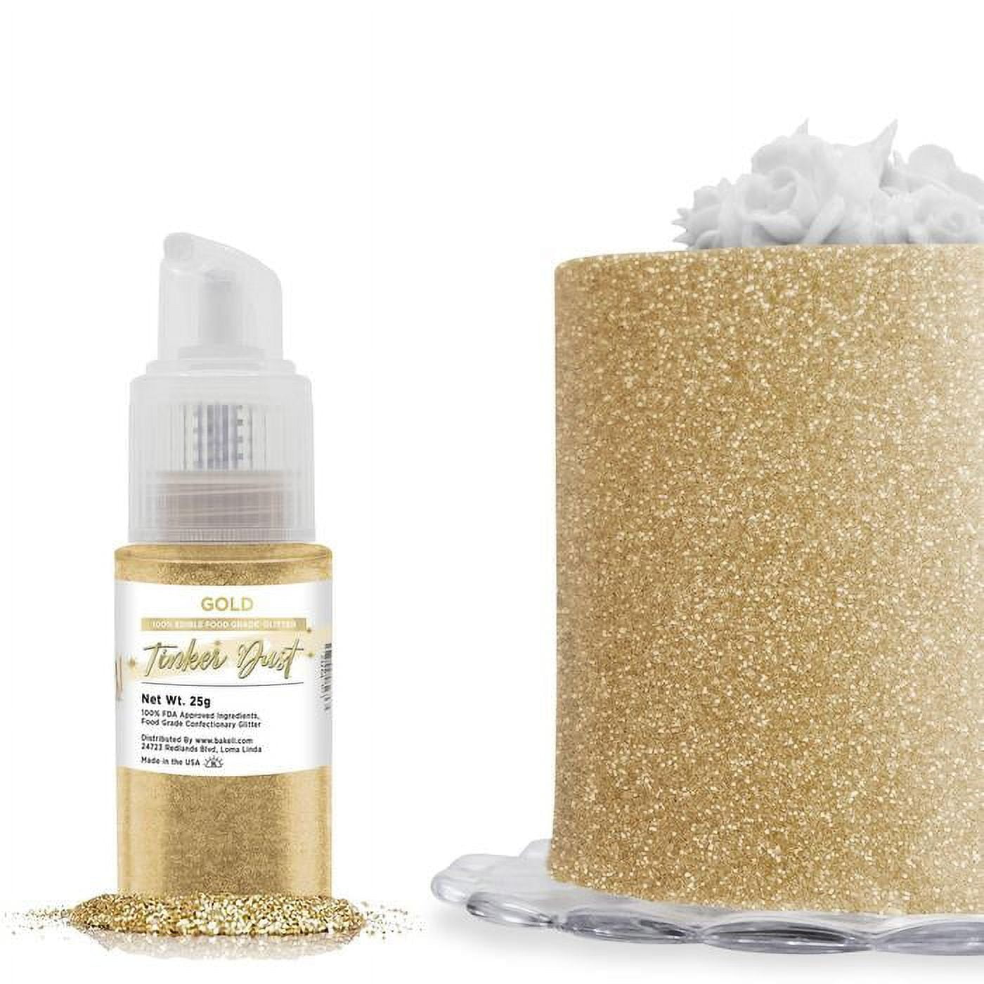 Bakeebake Gold Luster Dust Edible 15g - Edible Glitter for Drinks &  Desserts - Gluten Free Edible Gold Dust for Cake Decorating – Tasteless  Vegan