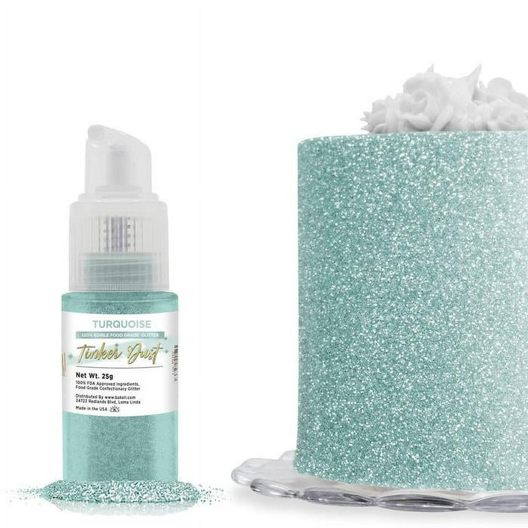 BAKELL Turquoise Edible Glitter Spray Pump, (25g)