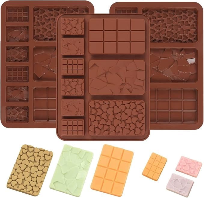 BAKEMO Silicone Chocolate Mold 9 Cavity Chocolate Bar Mould 9 in 1 ...