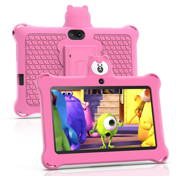 BAKEN Kids Tablet 7 inch 32GB WiFi Android Tablet For Kids| Bluetooth | Parental Control | Pre-Installed Learning Tablet Apps for Toddlers Children | with Shockproof Case(Pink)