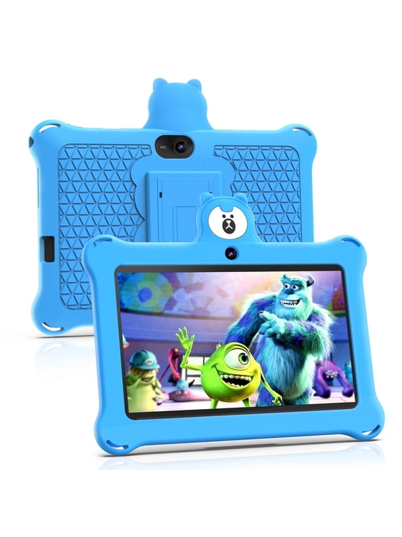 Kids Tablet 7 inch 32GB WiFi Android 13 Tablet For Kids| Bluetooth | Parental Control | Pre-Installed Learning Tablet Apps for Toddlers Children | with Shockproof Case(Blue)