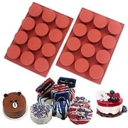 BAKER DEPOT 2 Pcs Silicone Round Cylinder Mold for Chocolate Covered Oreos Mousse Cake Candy Pudding