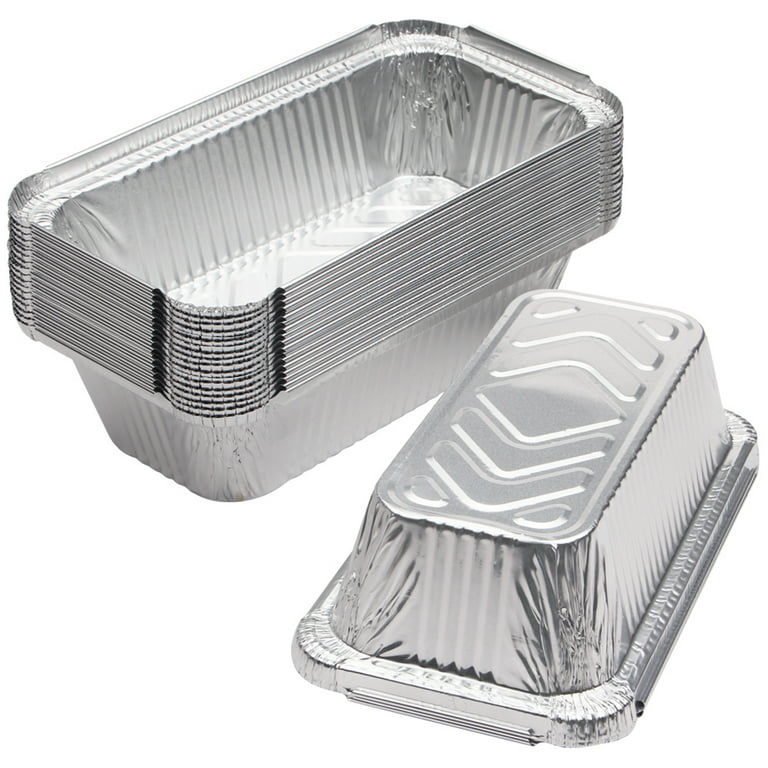 Stock Your Home 8x4 Aluminum Pans for Bread Loaf Baking, 50 Pack, 2 Lb
