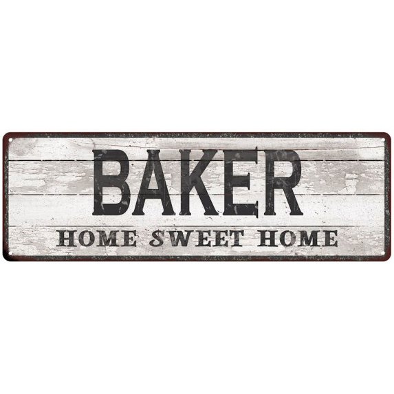 BAKER Home Sweet Home Country Look Gift 6x18 Metal Sig 206180045165