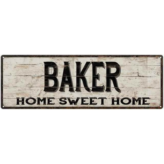 BAKER Rustic Home Sweet Home Sign Gift 6x18 Metal Decor 206180084038