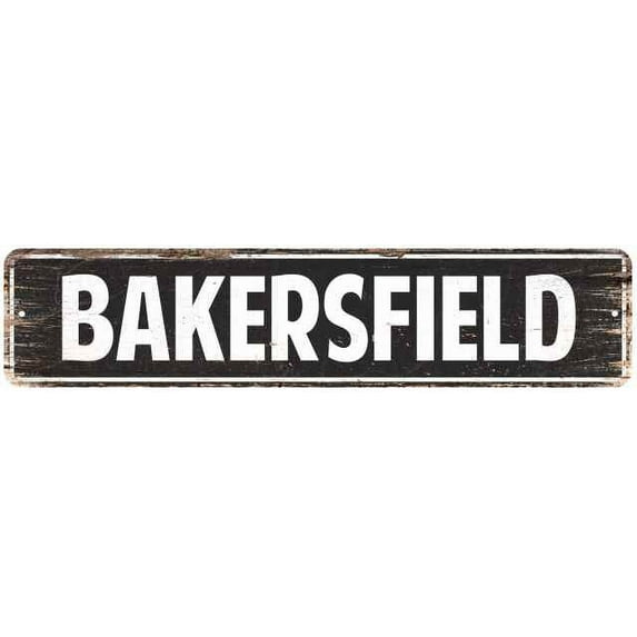 BAKERSFIELD Gift Cities Metal Signs Home Decor Gift 4x18 204180004060