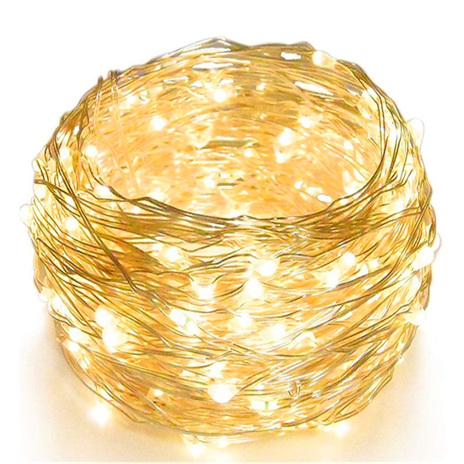 BAKIBO 16FT 50 LED Silver Wire Fairy String Lights for Christmas ...