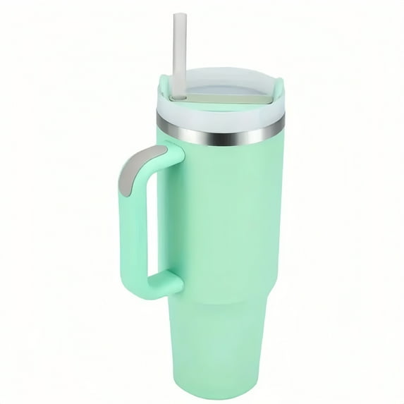 BAKIBO 40 Oz Tumbler with Handle and Straw Lid, Double Wall Spill Proof Water Bottle, Vacuum Insulated Travel Mug Stainless Steel Tumbler for Hot and Cold Beverages, Easy to Clean