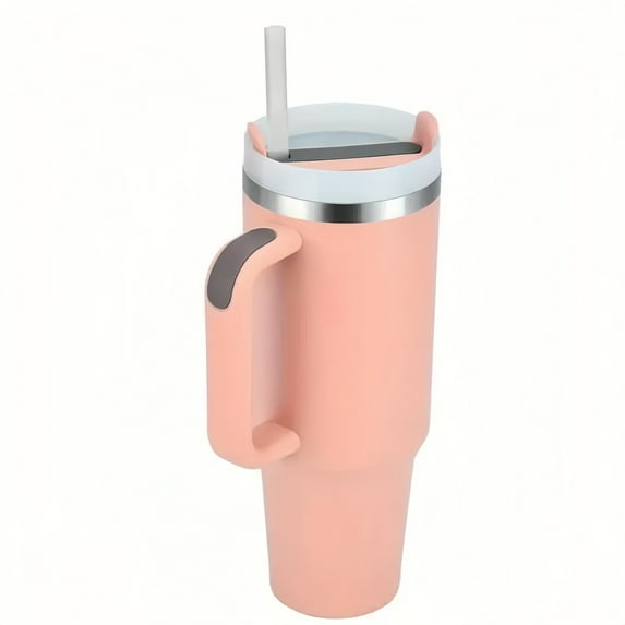 BAKIBO 40 Oz Tumbler with Handle and Straw Lid, Double Wall Spill Proof Water Bottle, Vacuum Insulated Travel Mug Stainless Steel Tumbler for Hot and Cold Beverages, Easy to Clean