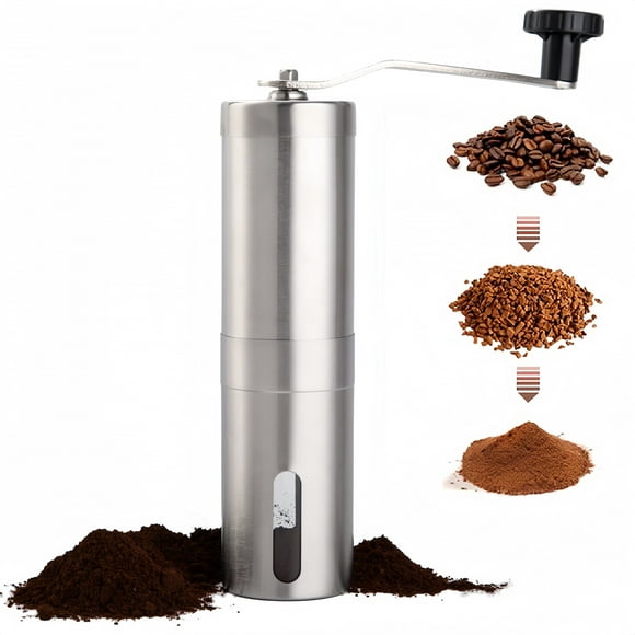 BAKIBO Manual Coffee Bean Grinder, Stainless Steel Hand Mill Ceramic Burr for Aeropress, Drip Coffee, Espresso, French Press, Turkish Brew, for gift
