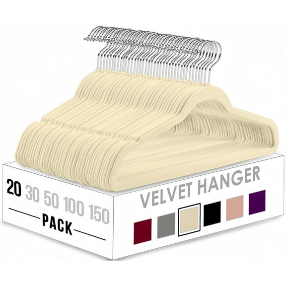BAKIBO Premium Velvet Hangers 20 Pack, Ultra Thin Black Suit Hangers Non Slip, Heavy Duty Clothes Hangers for Closet, Shirt Pants, Hook Swivel 360 Degree