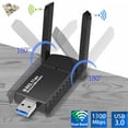 thumbnail image 1 of BAKIBO USB Wifi Adapter for Desktop PC, 2.4G/5GHz Wireless Network Adapter Mini WiFi Dongle 1300Mbps Dual Band with 2dBi Antenna for Laptop Supports Windows 11/10/8/8.1/7/Vista/XP/2000, Linux, Mac OS, 1 of 9
