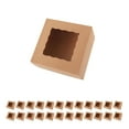thumbnail image 1 of BAKIPACK 25 Kraft Bakery Boxes 6x6x4 inches, Cookies Boxes with Window, Treat Boxes for Pastry, 1 of 6