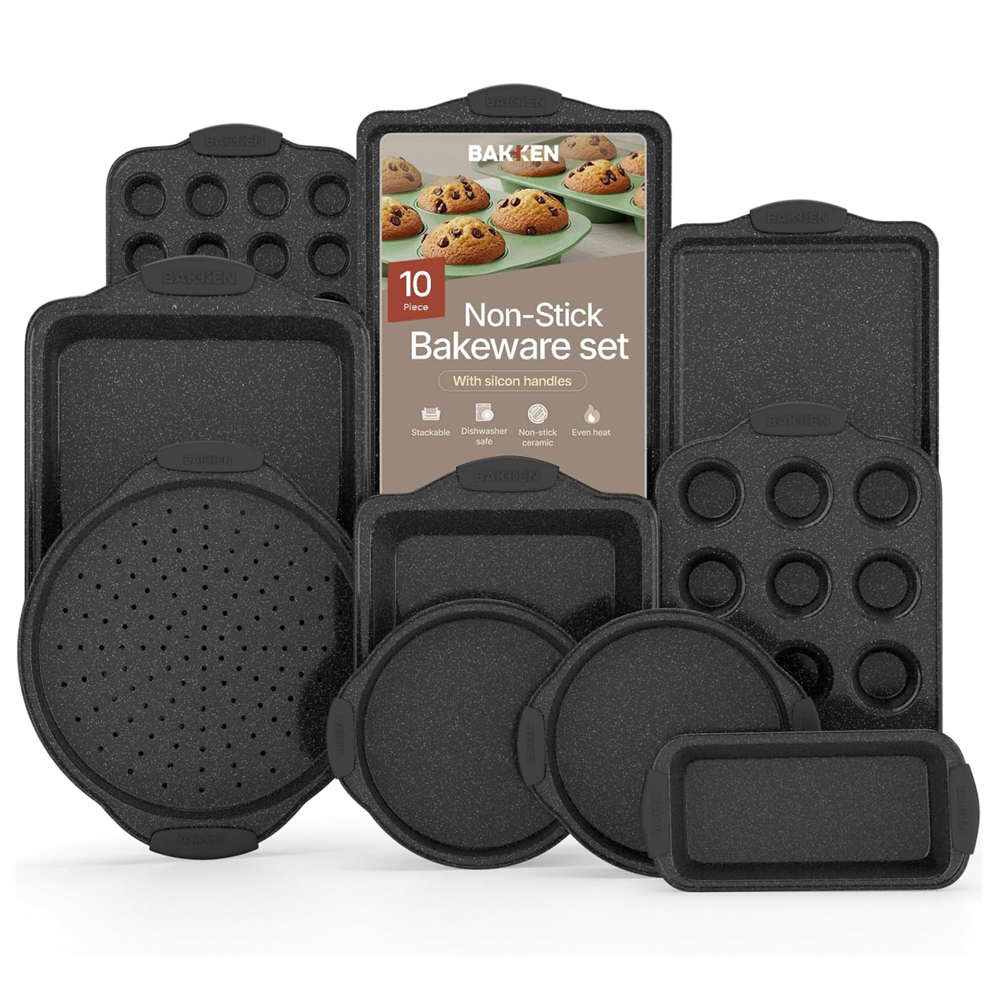 BAKKEN 10-Pc Baking Pan Set - Nonstick Coating, Oven Safe - Walmart.com