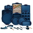 thumbnail image 1 of Bakken- Swiss Kitchen Baking Pan Set - Nonstick Coating, Carbon Steel Bakeware Sets with Blue Silicone Handles, Baking Kitchen Essentials, Oven Safe Tray (Up To 450° F), Set of 18, 1 of 9