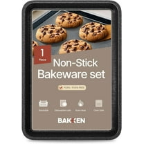 Bakken- Swiss Kitchen Baking Pans - Nonstick Gray Coating, 13.58’’ × 9.65’’ Commercial Grade Carbon Steel Cookie Sheet, Diamond Texture Bottom, Oven Safe Tray (450°F), Gray Marble