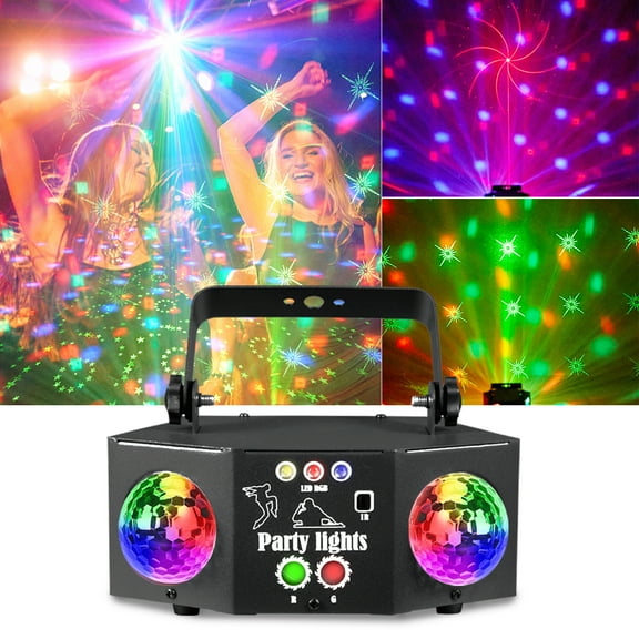 BAKOD Double Magic Disco Ball Light Sound Activated LED Party Light for Parties, DJ events, Clubs, Home, Disco, Bar