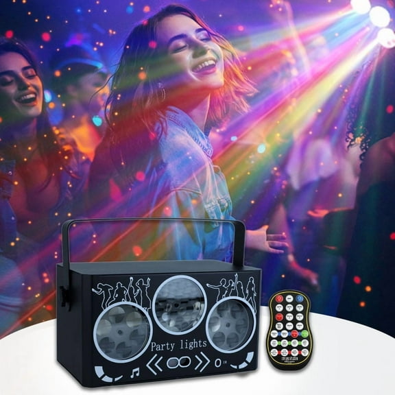BAKOD Kaleidoscope Gobo LED Party Light Sound Activated & Remote Controlled for DJ, Disco, Party, Club, Bar, Parties