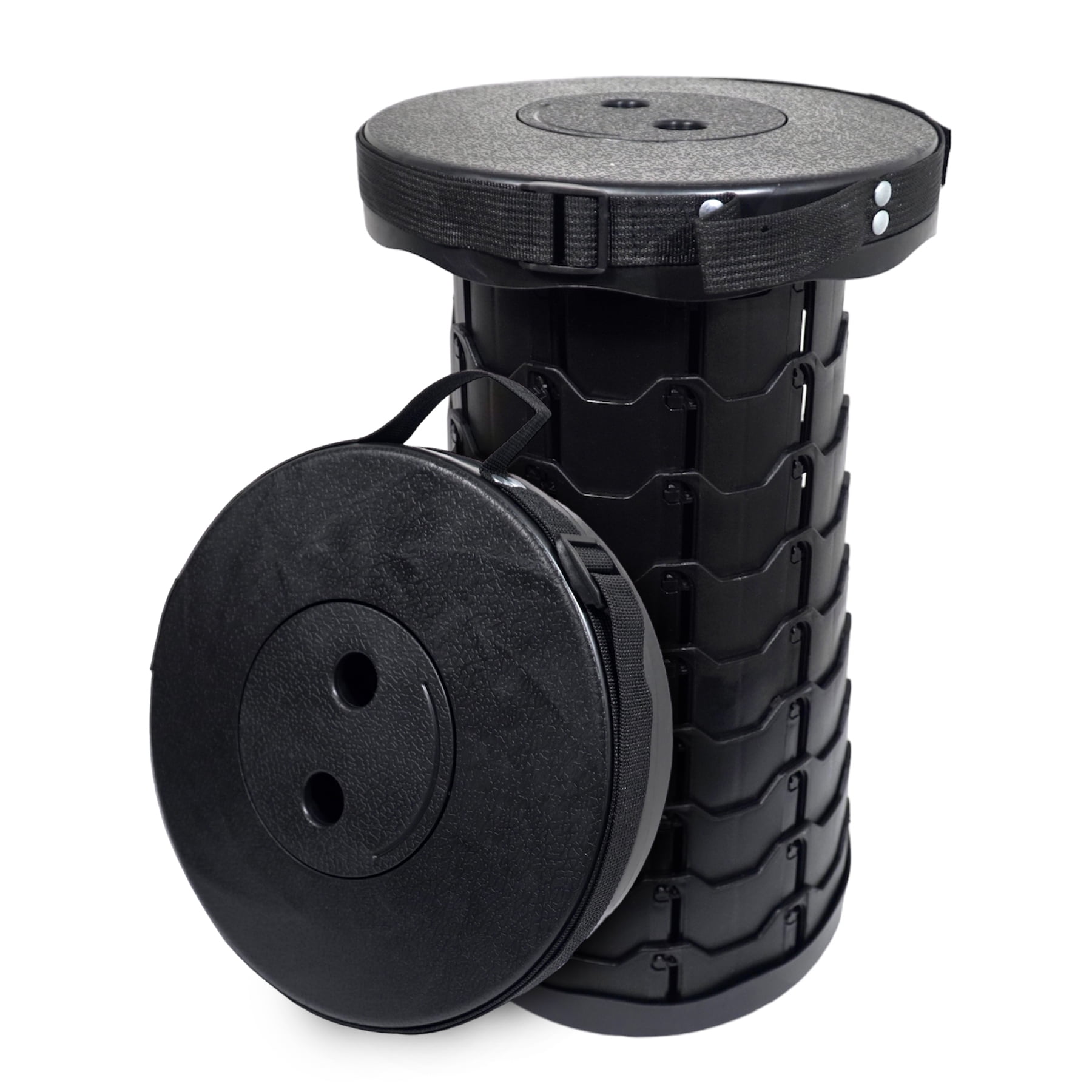 Black Telescopic Retractable Portable Camping Stool