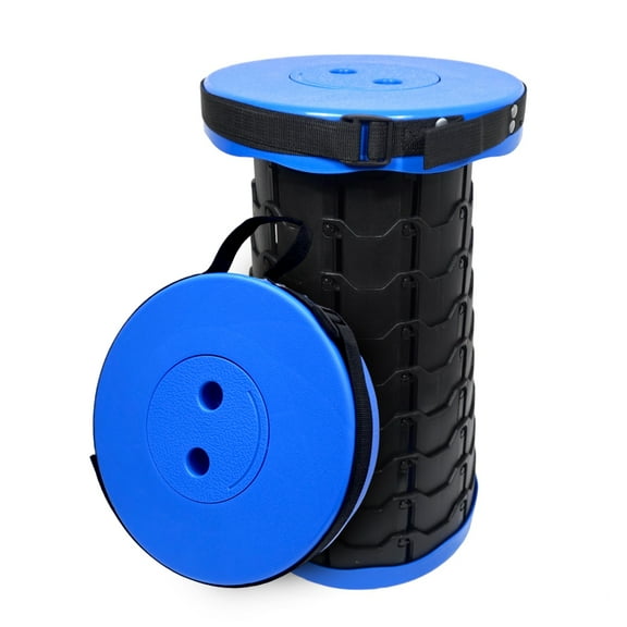 BAKOD Retractable Folding Camping Stool, Portable Telescopic Stool Chair Lightweight Collapsible Stool for Camping, Fishing, Hiking, BBQ BLUE