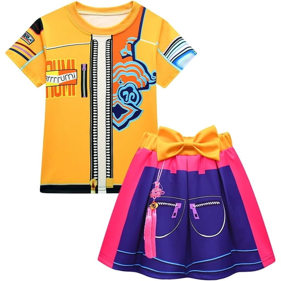 BAKREP Halloween Anime Cosplay Costume, Star Idol Outfit Role Play Princess T-Shirt Skirt Set Halloween Birthday Party Pop Performance Outfits