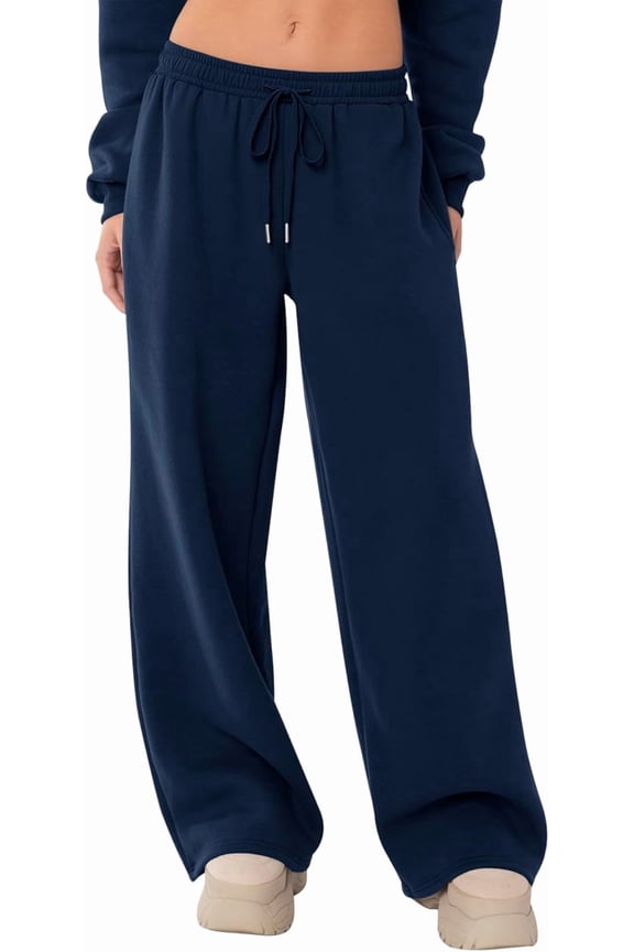 Women's Sweatpants Wide Leg Elastic Loose Relaxed Sweat Pants Spring Winter Clothes Baggy Drawstring Joggers with Pockets