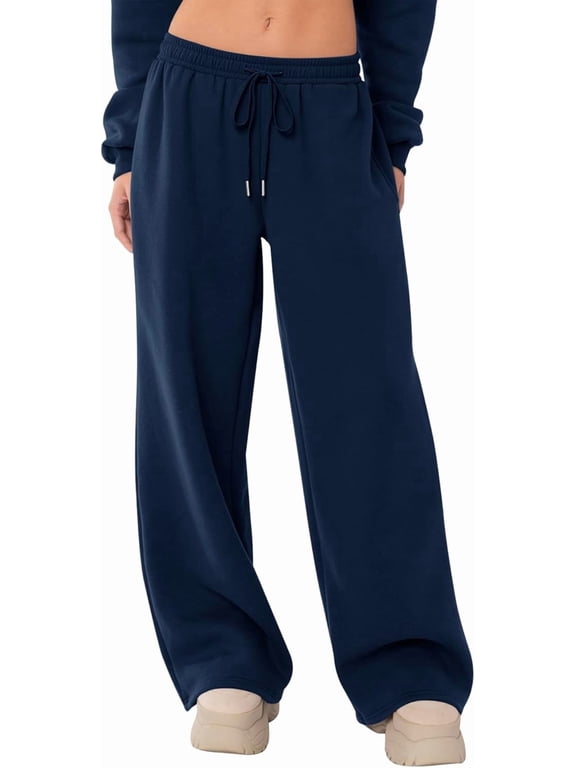 Women's Sweatpants Wide Leg Elastic Loose Relaxed Sweat Pants Spring Winter Clothes Baggy Drawstring Joggers with Pockets