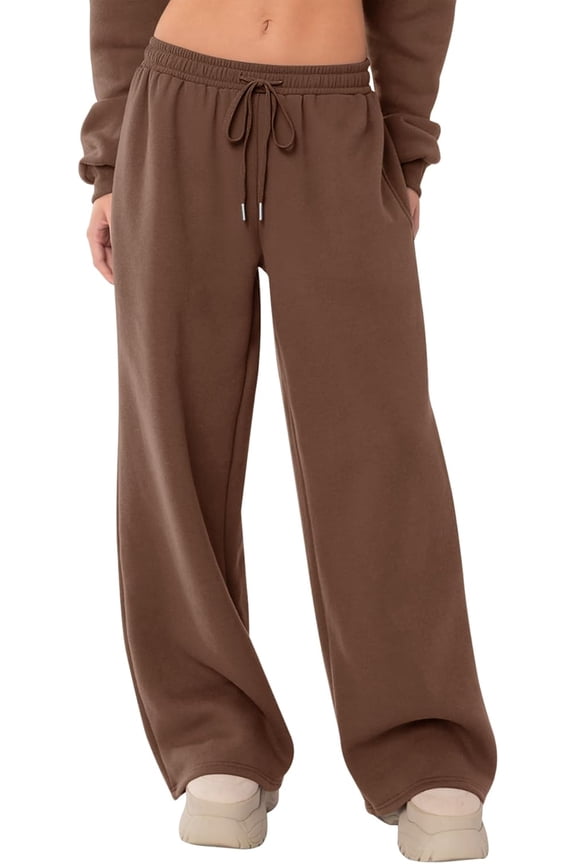 Women's Sweatpants Wide Leg Elastic Loose Relaxed Sweat Pants Spring Winter Clothes Baggy Drawstring Joggers with Pockets