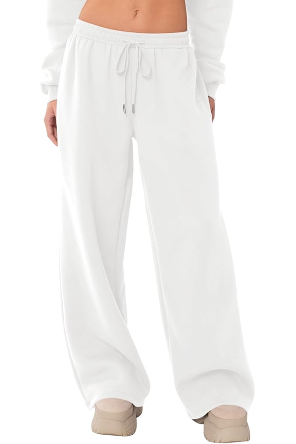 Women's Sweatpants Wide Leg Elastic Loose Relaxed Sweat Pants Spring Winter Clothes Baggy Drawstring Joggers with Pockets