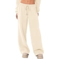 thumbnail image 1 of BAKREP Women's Sweatpants Wide Leg Elastic Loose Relaxed Sweat Pants Spring Winter Clothes Baggy Drawstring Joggers with Pockets, 1 of 12