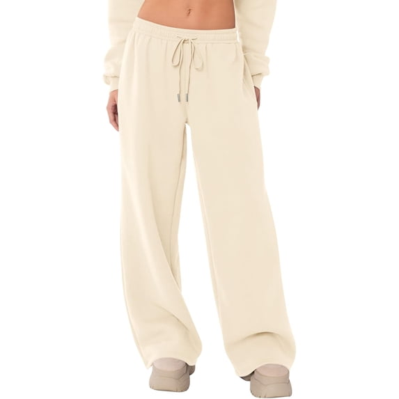 BAKREP Women's Sweatpants Wide Leg Elastic Loose Relaxed Sweat Pants Spring Winter Clothes Baggy Drawstring Joggers with Pockets
